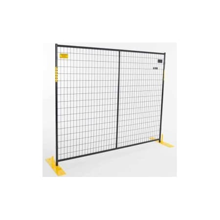 Jewett Cameron Companies Perimeter Patrol Welded Wire Black Powder Coat Fence - 7'6"Wx6'H 4 Panel Kit RF 10005 - 4